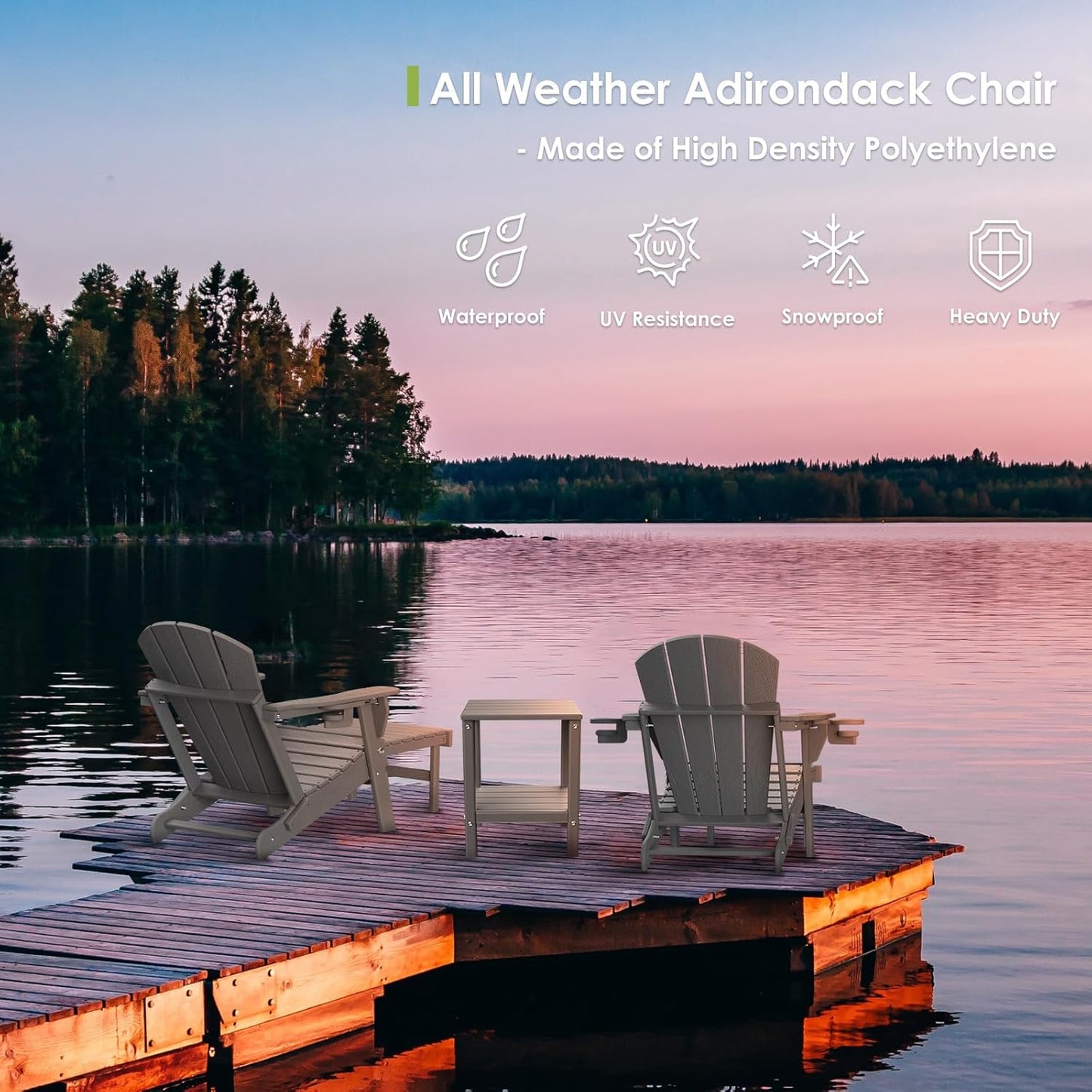 TREVALIS All-Weather Adirondack Chair